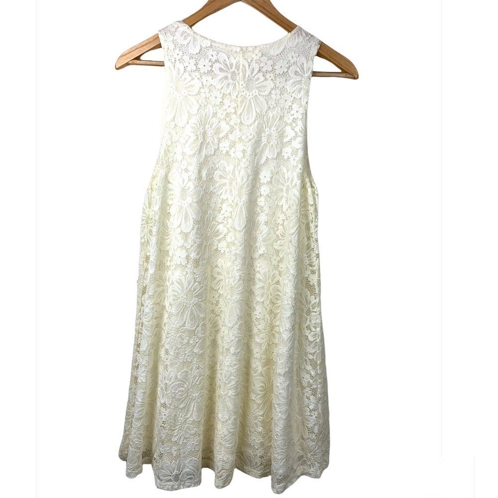 Ginger G Bohemian Ivory Lace Sleeveless Swing Dress Size Médium - Picture 5 of 7